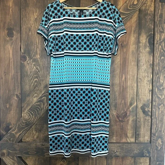 white house black market casual dresses Dress Casual Midi By White House Black Market In Blue & White, Size: M   Clothes Mentor Sarasota FL #297